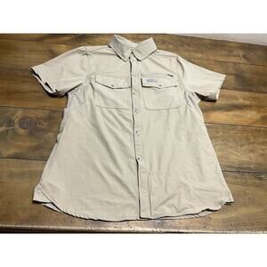 Burlebo Performance Outdoor Shirt Mens Small Cobblestone Khaki